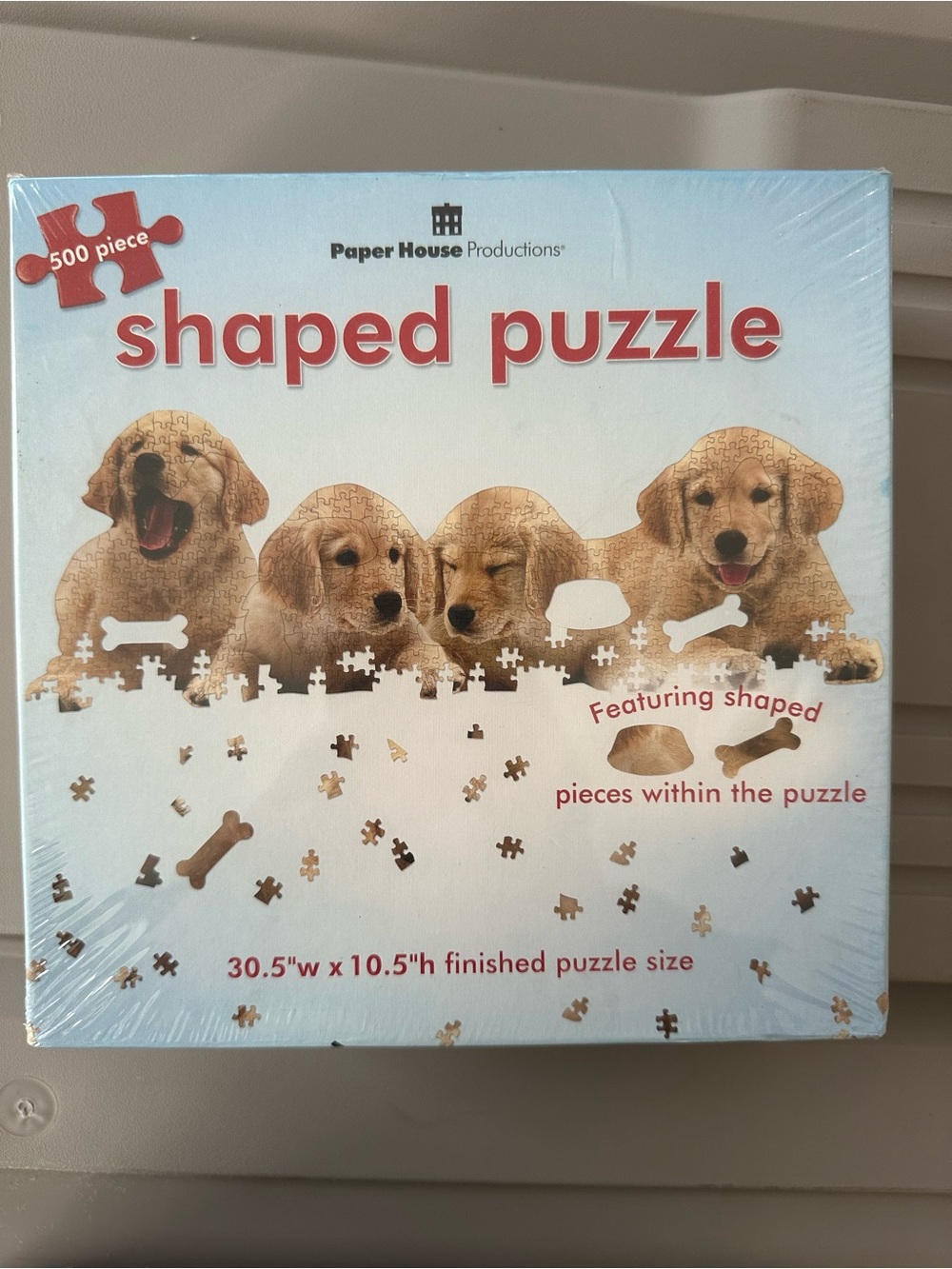 New and sealed 500-Piece Shaped Puzzle - Tan Puppies